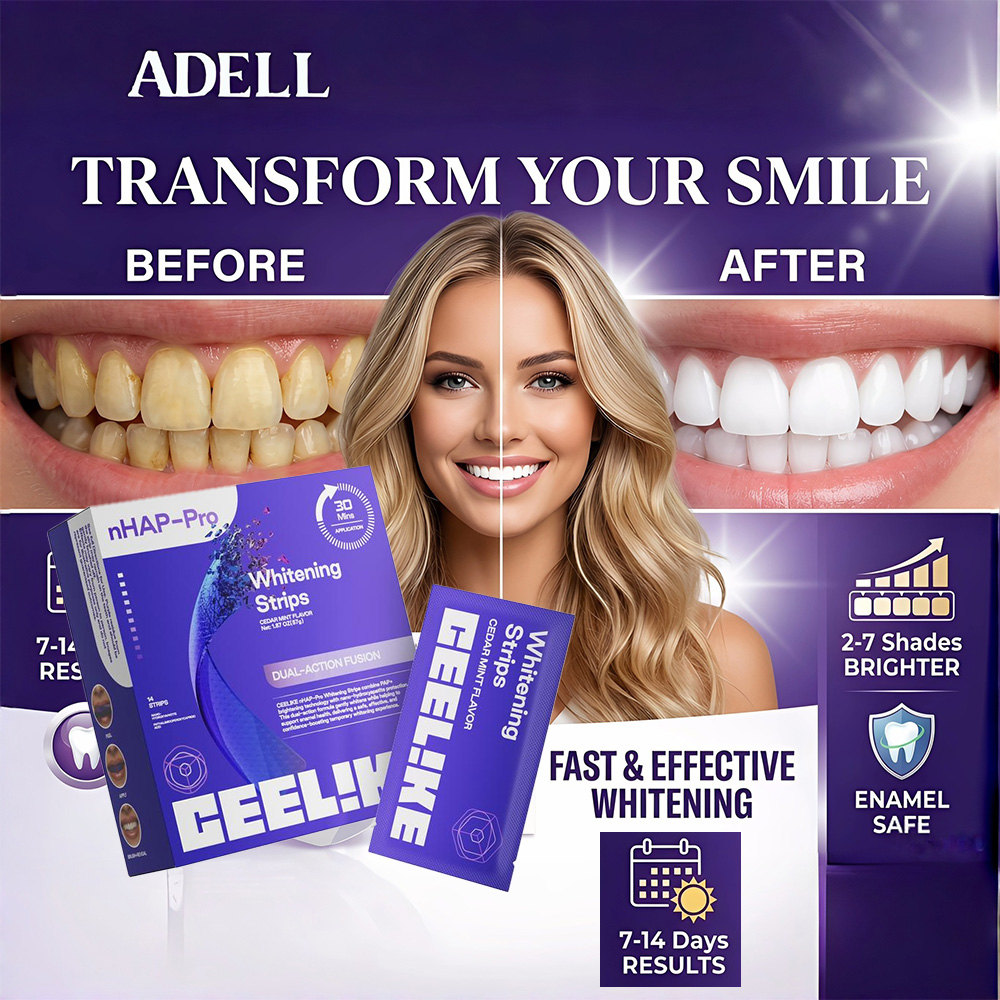 Teeth Whitening Retainer - Paarse Tandbleekstrips 14 stuks Emaille-vriendelijk 2-7