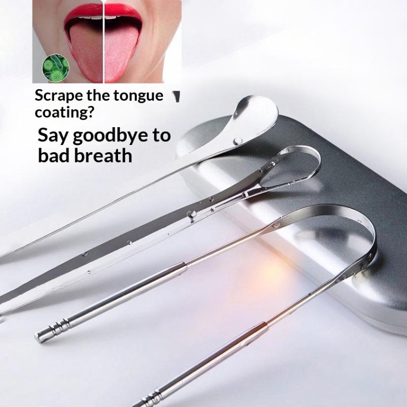 Tongue Scraper Metal - Roestvrijstalen tongschraper set Herbruikbare metalen tongreiniger