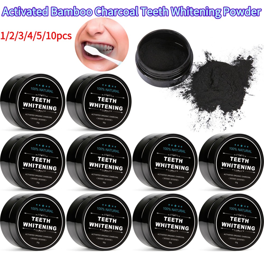 Whitening Powder Activated - Tandenbleekpoeder Natuurlijke organische geactiveerde bamboe-houtskool Gele