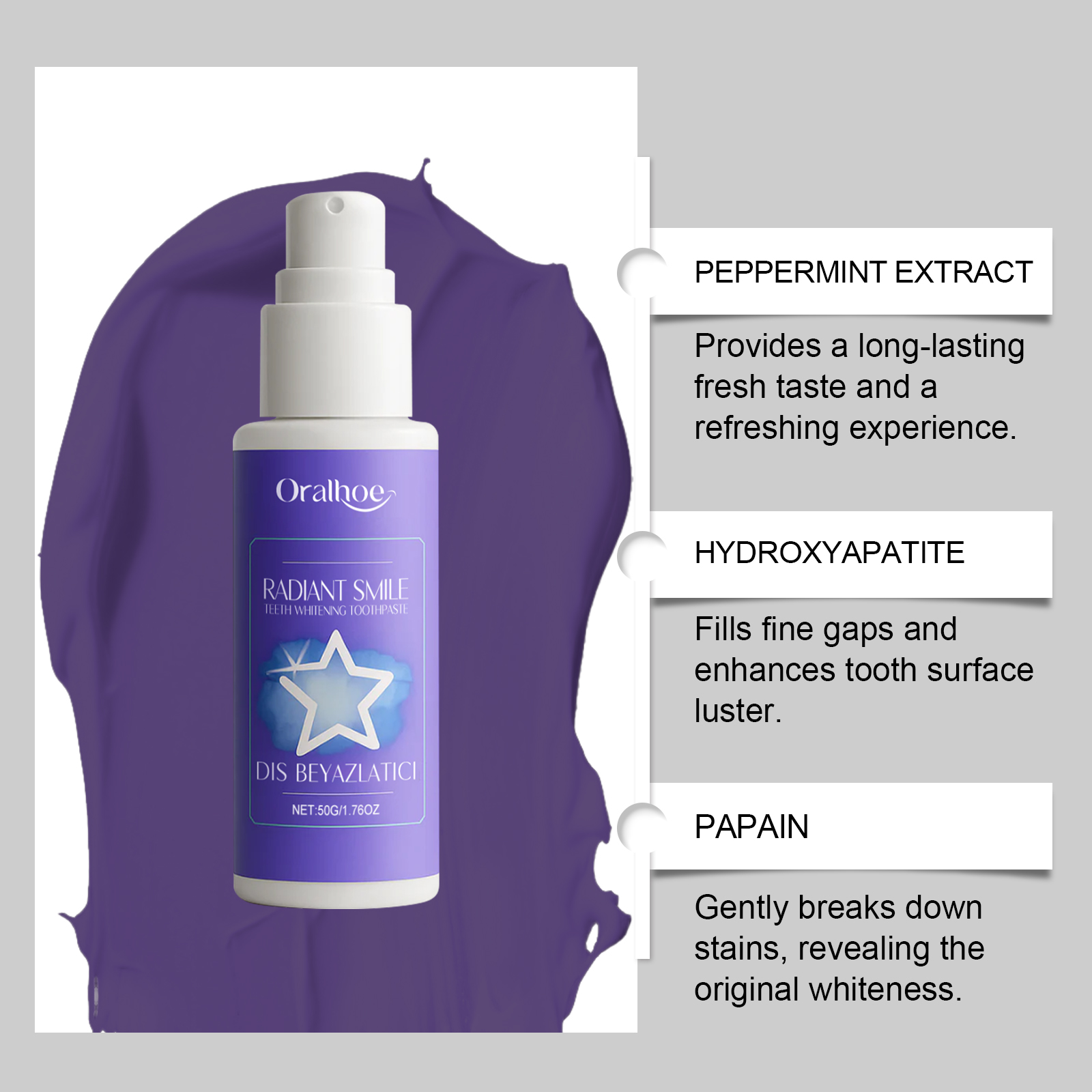 ORALHOE 50g Paarse Tandbleek T - Teeth Whitening Or Bleaching recensie en prijs