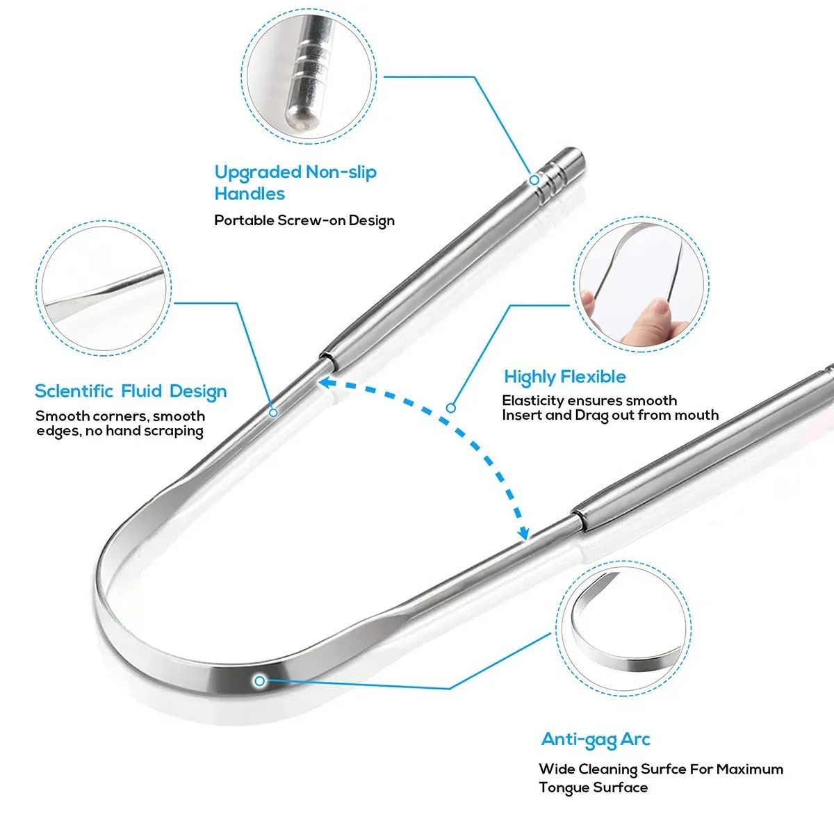 Premium 1 stks/3 stks Metalen  - Tongue Scraper Metal recensie en prijs